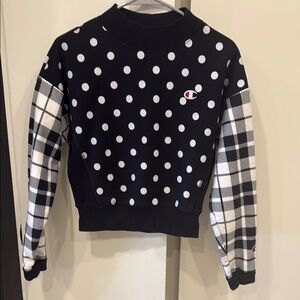Champion Black and White Polka Dot Sweatshirt